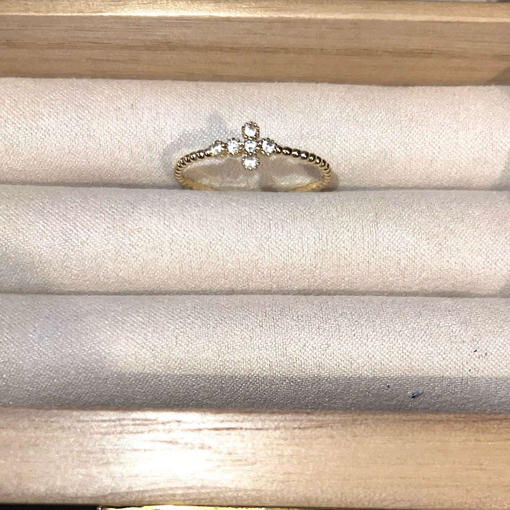 Gold Cross Cz Ring 💍 - Picture 6 of 8